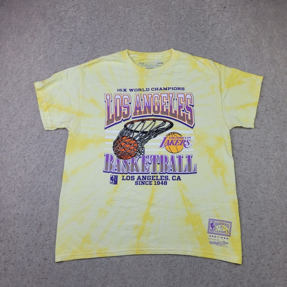 Los Angeles Lakers NBA T-Shirt Mitchell & Ness Hardwood Classics Tie-Dye Size L